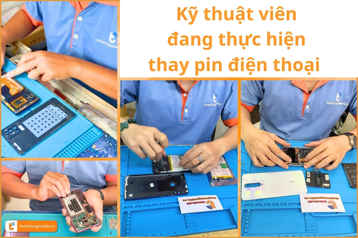 Kỹ thuật viên tiến hành quy trình thay pin 04