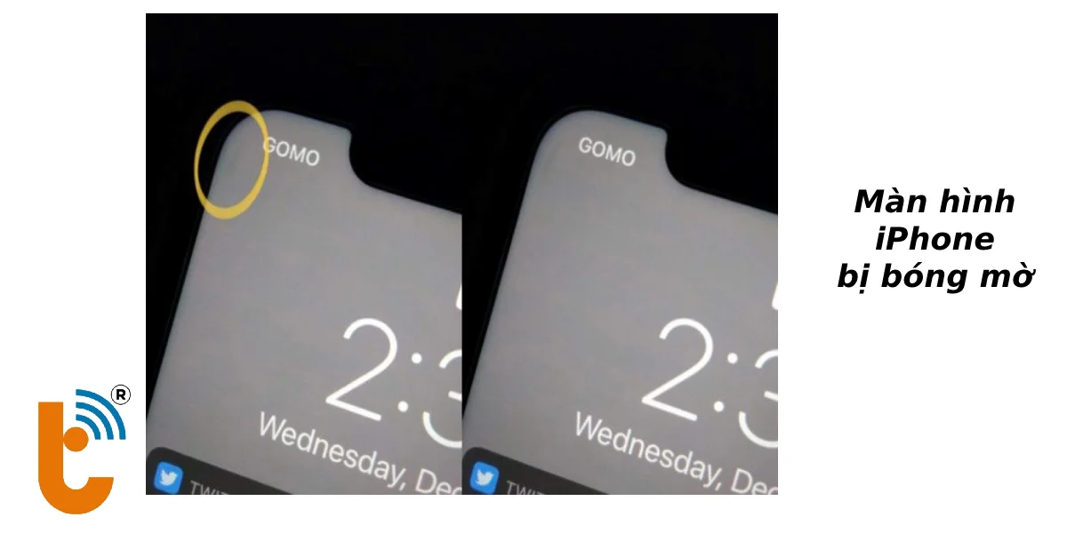 Màn hình iPhone bị bóng mờ