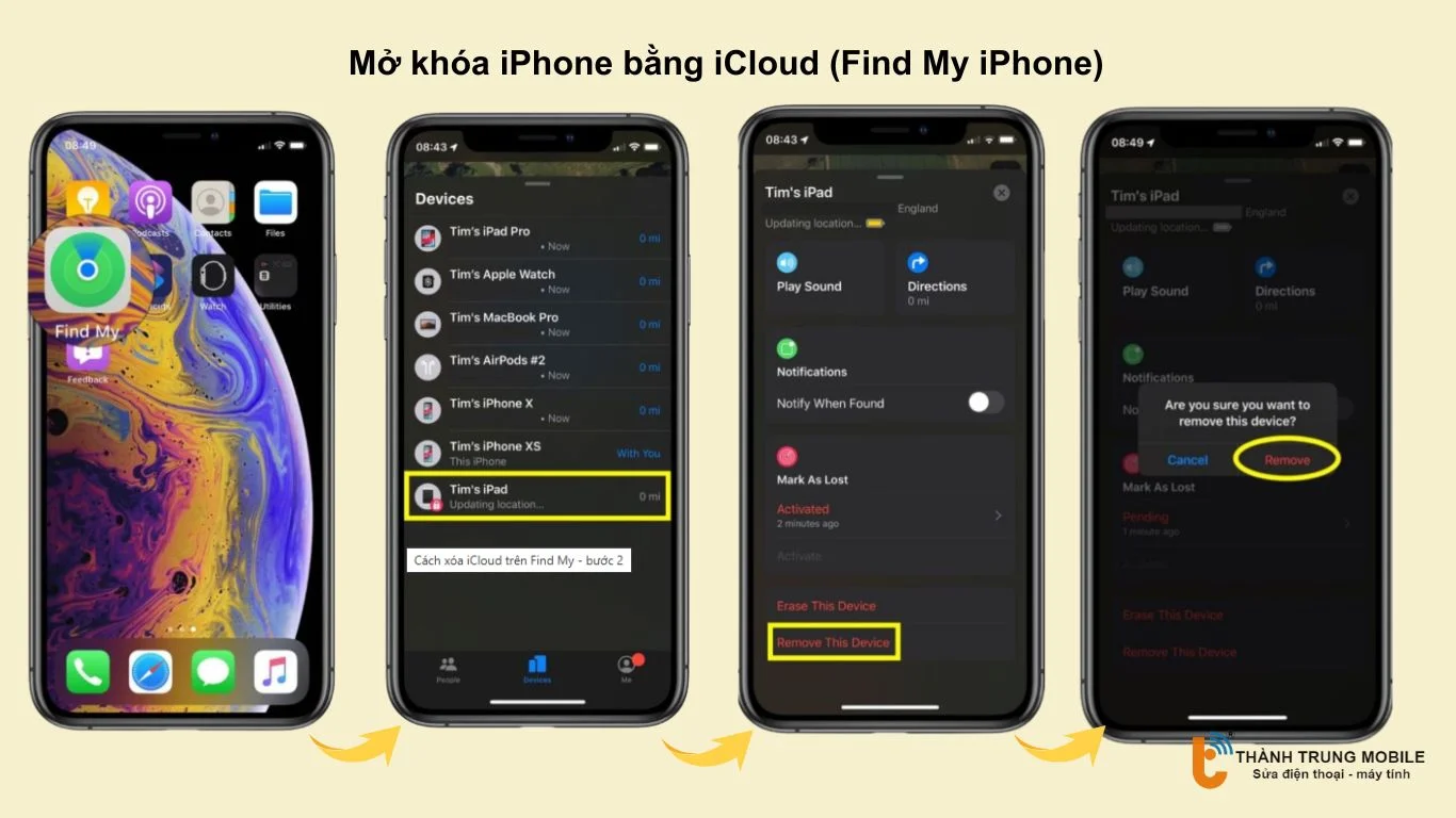 Mở khóa iPhone bằng iCloud