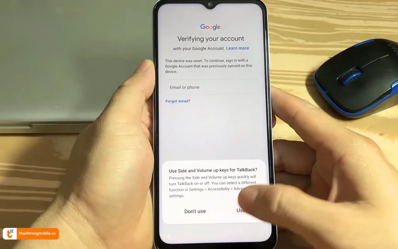 Mở khóa xác minh tài khoản Google Samsung A14