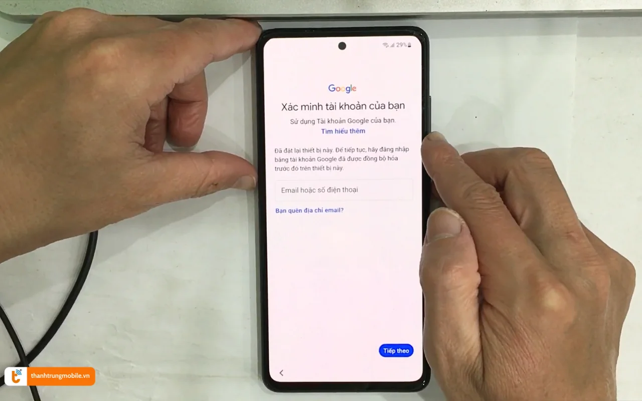 Mở khóa xác minh tài khoản Google Samsung A53