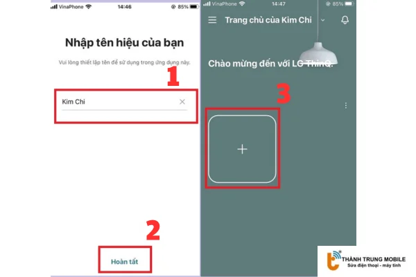 Nhập tên và thêm thiết bị