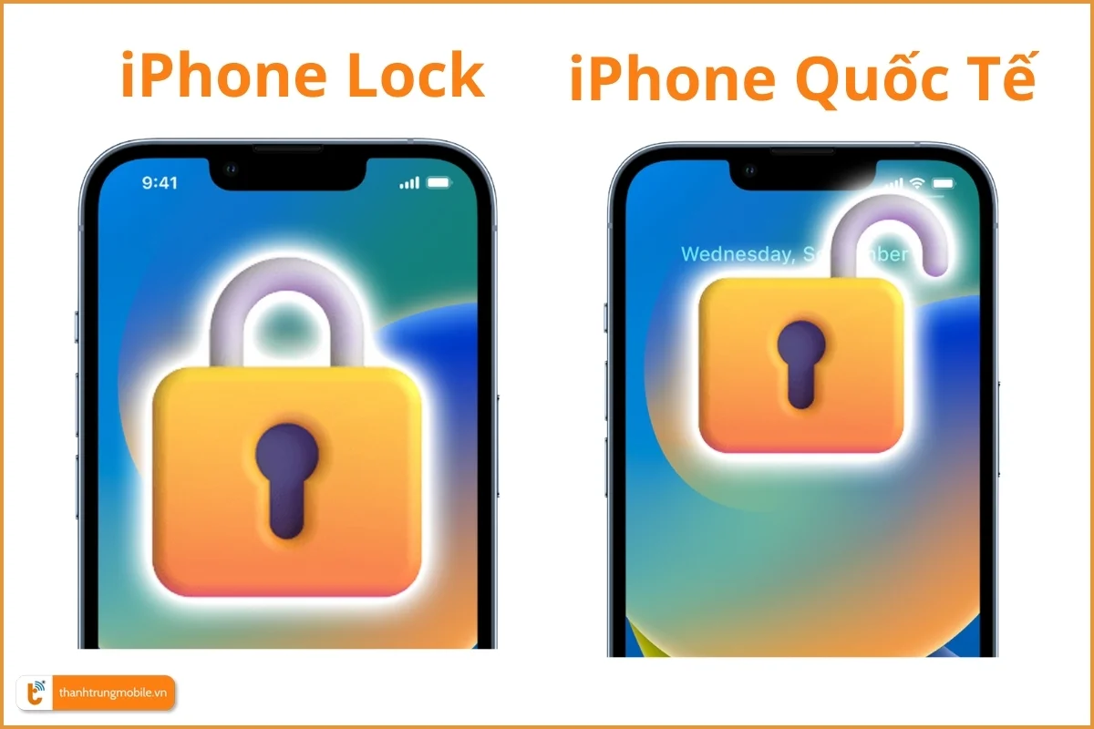 Phân biệt iPhone Lock - iPhone Quốc Tế