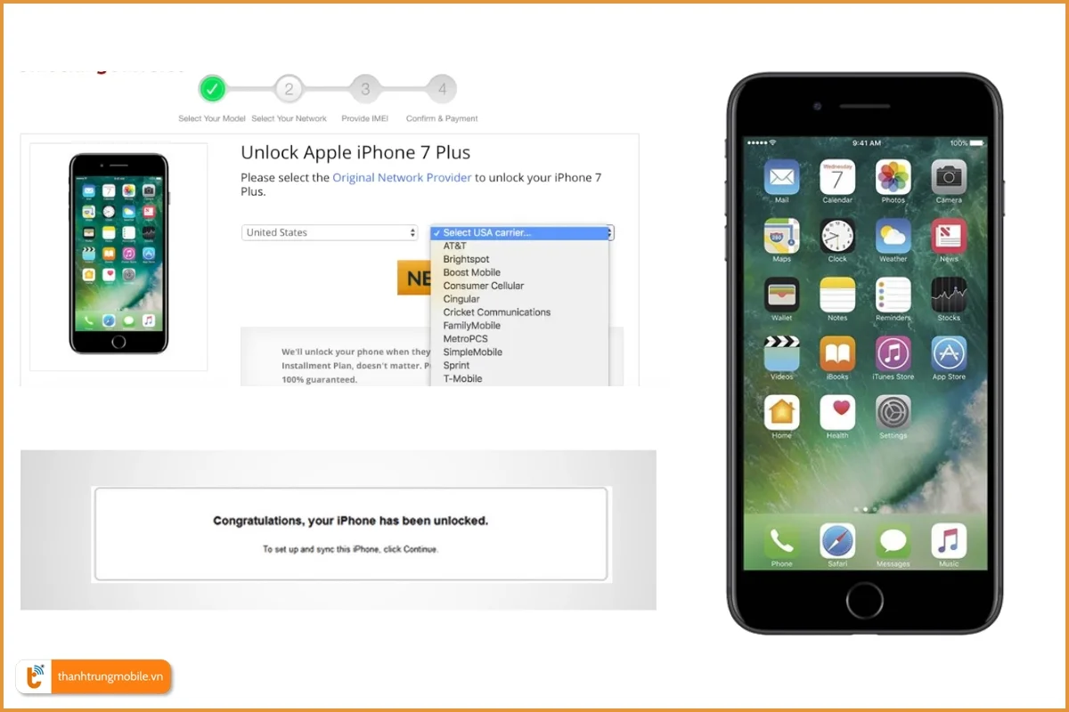Quy trình mua code unlock iPhone 7 Plus