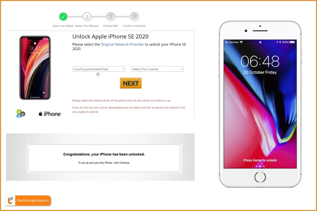 Quy trình mua code unlock iPhone SE 2020