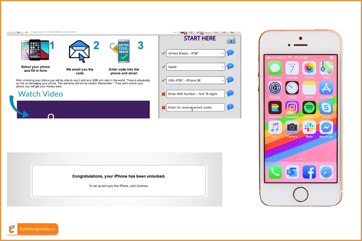 Quy trình mua code unlock iPhone SE