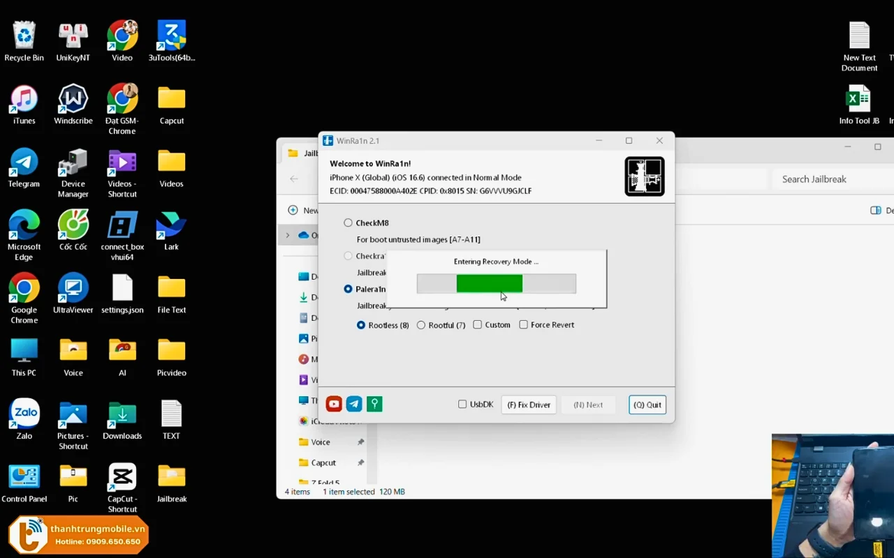 Quy trình Jailbreak iPhone 8 Plus