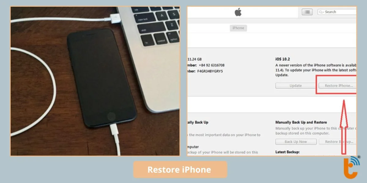 Khôi phục iPhone bằng máy tính