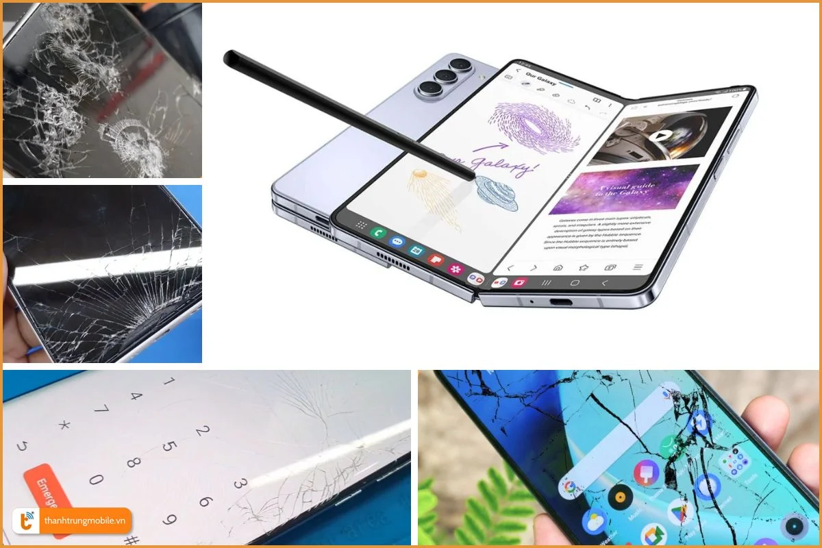 Samsung Z Fold 7 và các dấu hiệu nhận biết mặt kính nứt vỡ