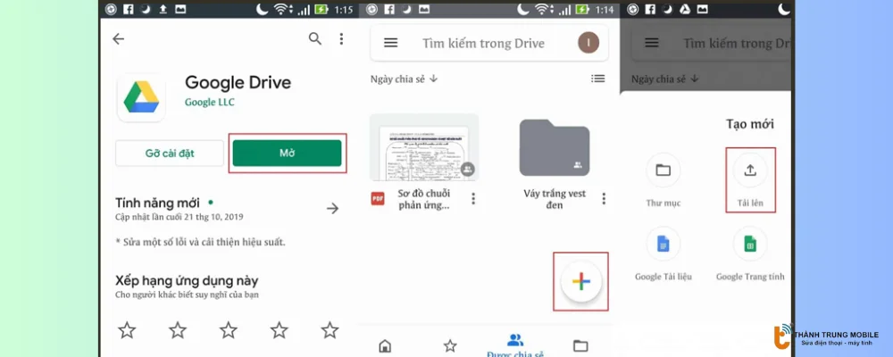 Tải ảnh lên Google Drive từ Samsung