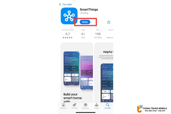 Tải ứng dụng SmartThings từ App Store