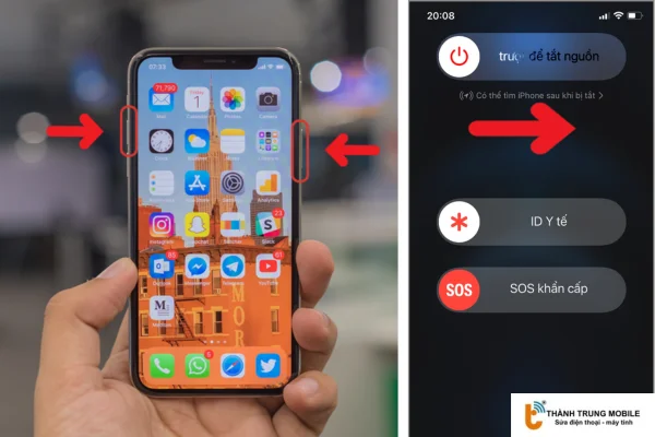 Tắt nguồn iPhone X trở lên