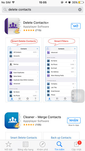 Tải Delete Contacts+ từ Appstore về máy