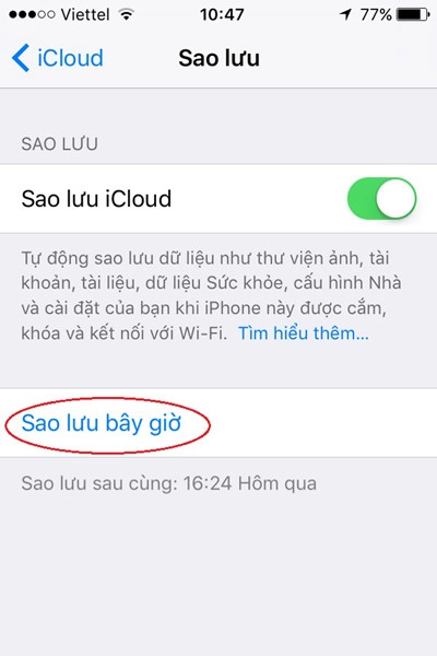 sao lưu danh bạ từ iPhone lên gmail - bước 3