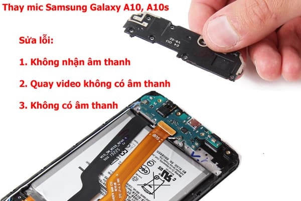 Các lỗi thường gặp với mic Samsung Galaxy A10