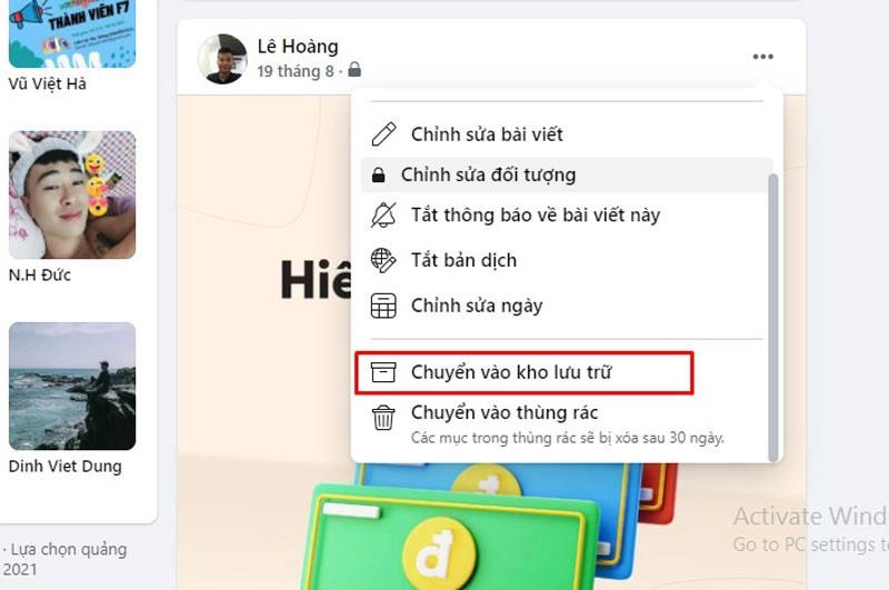 lưu trữ bài viết trên facebook 1