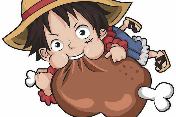 Luffy gặm đùi gà