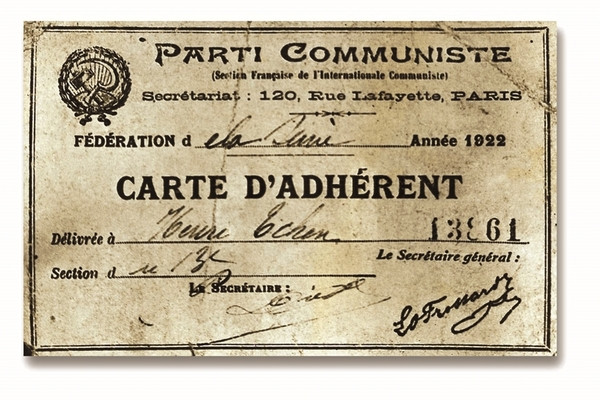 Thẻ đảng cộng sản viên của Bác