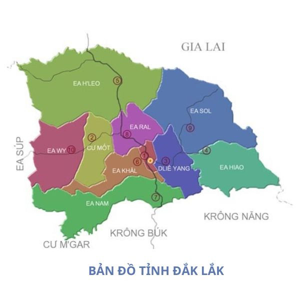  Địa giới hành chính tỉnh Đắk Lắk