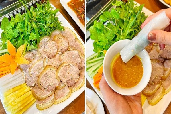 Bò tơ hấp cuốn bánh tráng - đặc sản Bắc Ninh