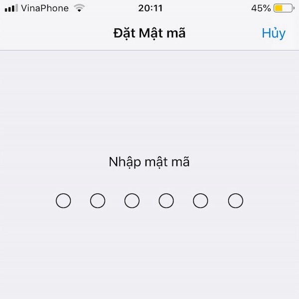 Nhập mã PIN mới tạo