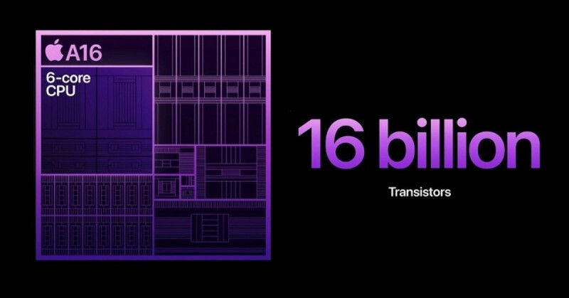 chip apple a16 bionic có 16 tỷ bóng bán dẫn và 6 nhân CPU