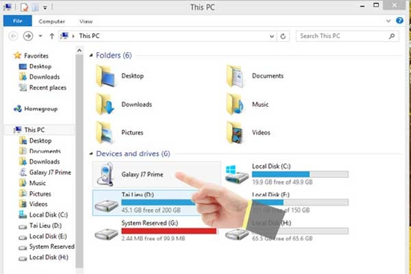 Mở This PC và truy cập vào điện thoại như một thư mục bình thường