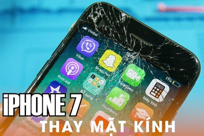 Vỡ màn hình iPhone 7 Plus nhưng vẫn cảm ứng được