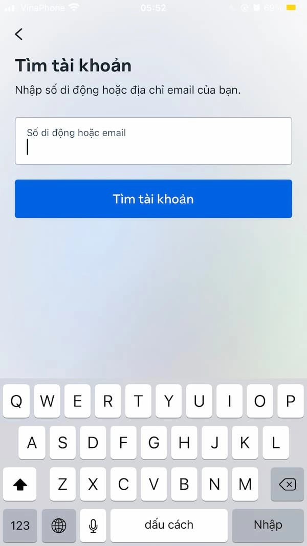 Nhập số điện thoại hoặc email