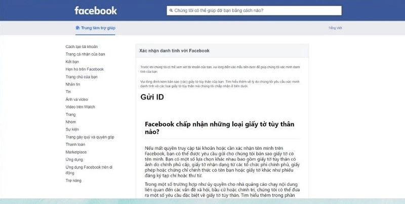 Bước 1: Đăng nhập FB sau đó truy cập đường link báo cáo như hình.