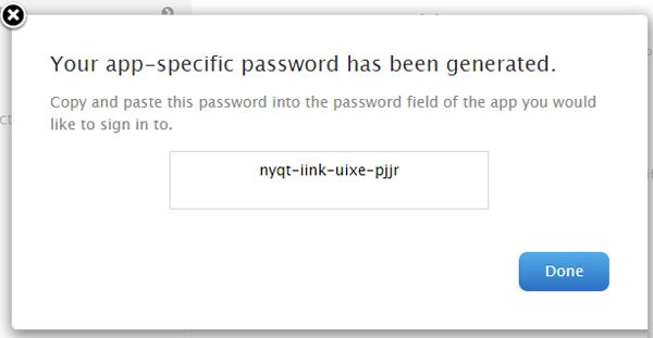 Ghi nhớ đoạn mã code là password ứng dụng của bạn