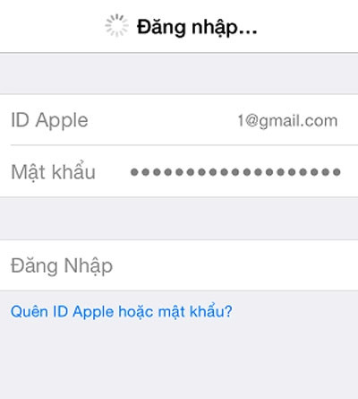 Đăng nhập Apple ID và mật khẩu ứng dụng