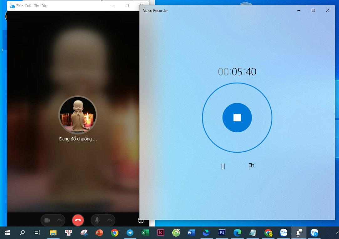 Cuộc gọi Zalo đang được ghi âm lại