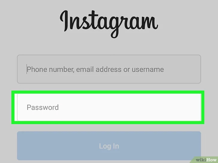 Điền mật khẩu của tài khoản Instagram