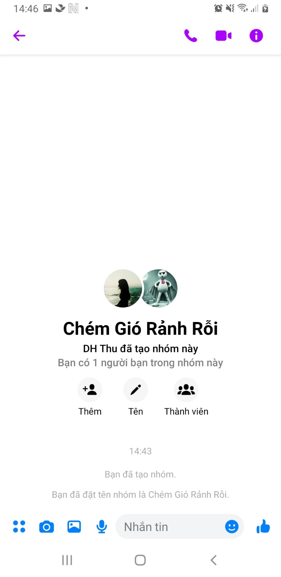 Chọn Mở ra nhóm chat đã tìm thấy