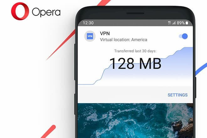Trình duyệt Opera trên mobile đã có VPN