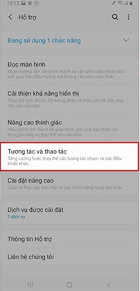 vào Tương tác và thao tác