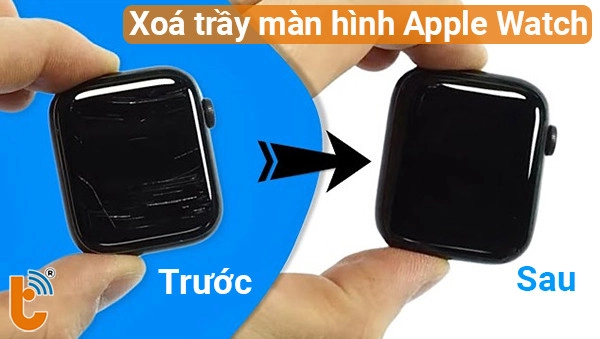 Trước và sau khi xoá trầy màn hinh apple watch