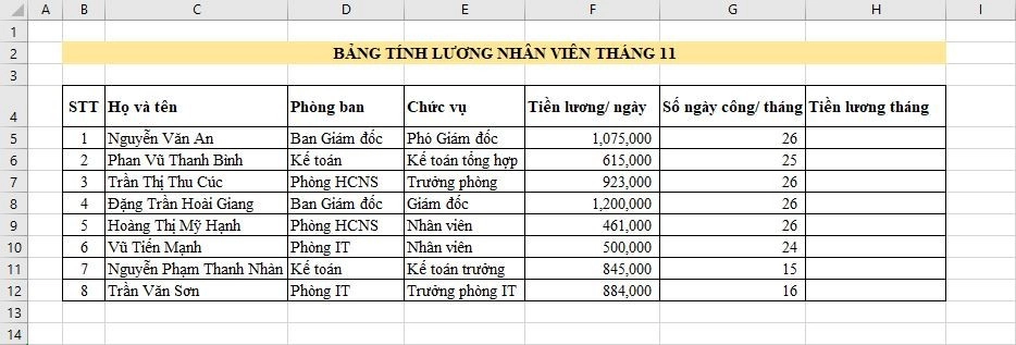 cách dùng hàm nhân trong excel