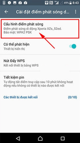 Phát Wifi trên Sony Xperia XA 5