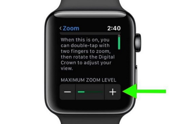 apple watch bị phóng to màn hình