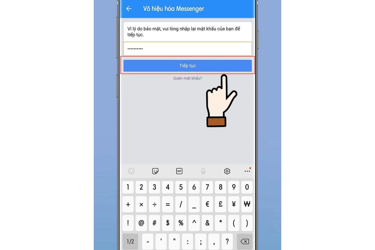 cách khoá messenger tạm thời 10