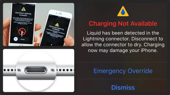 Lỗi phát hiện độ ẩm ở cổng sạc iPhone