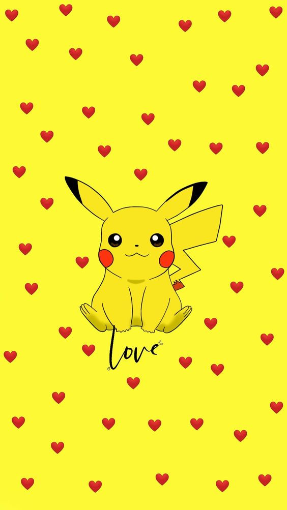 Hình nền pikachu cute kèm chữ
