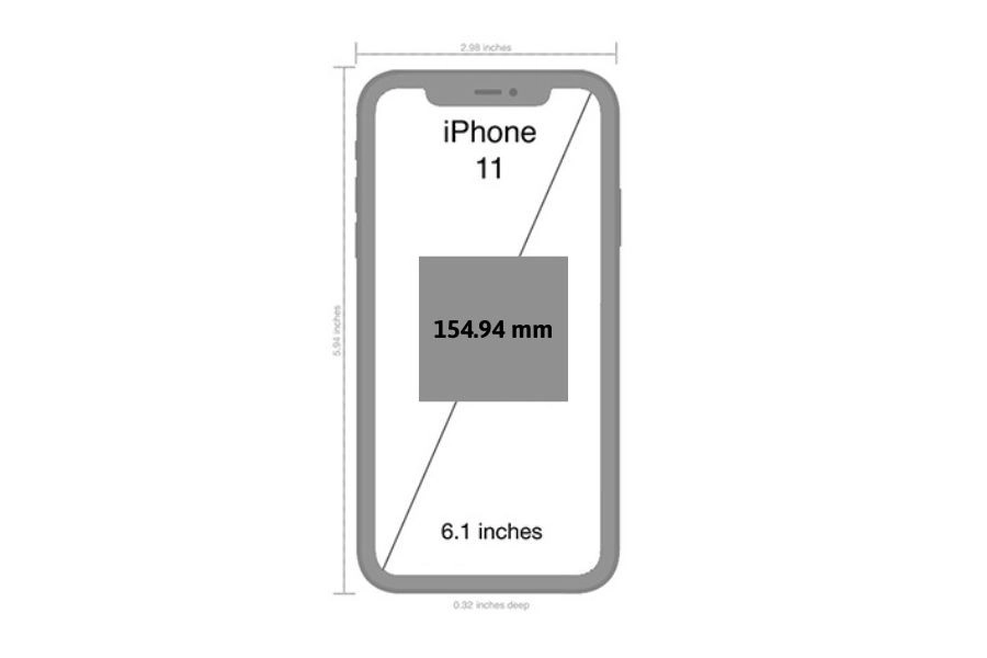 Kích thước màn hình iPhone 11 là 6.1 inch