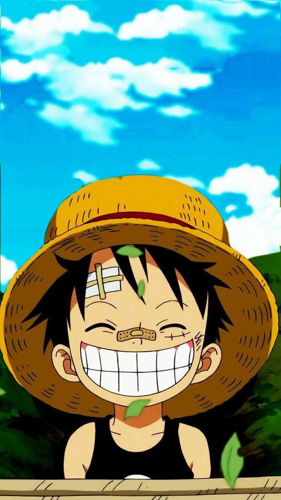 Luffy vui vẻ cười