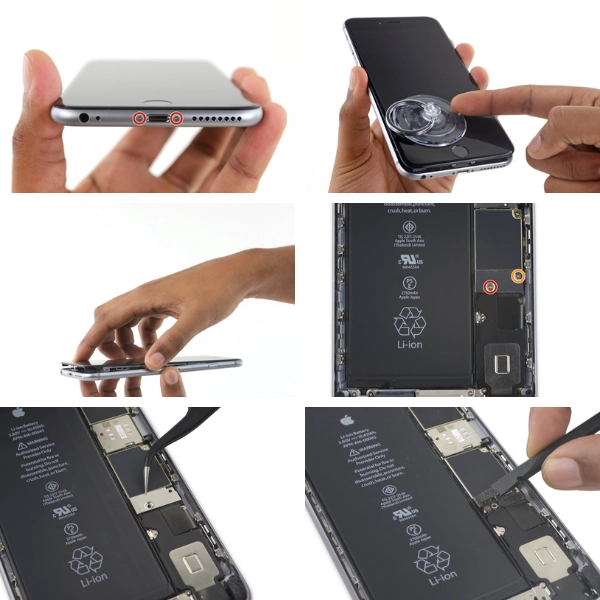 Các bước tháo pin iPhone 6s Plus
