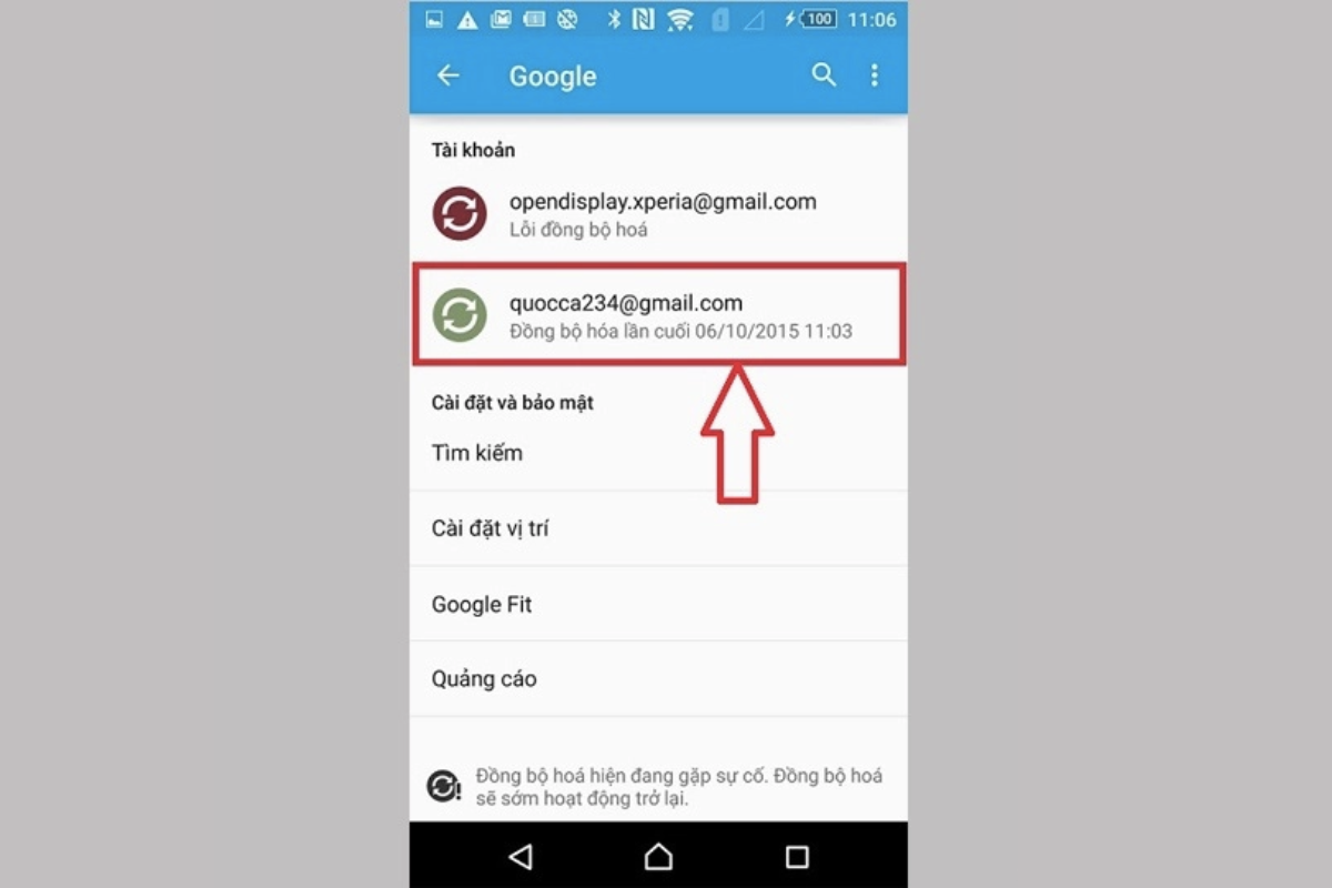 đăng xuất Gmail trên điện thoại Android 4