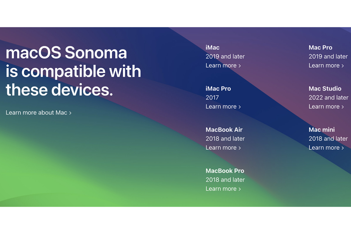 Những dòng Macbook hỗ trợ MacOS Sonoma