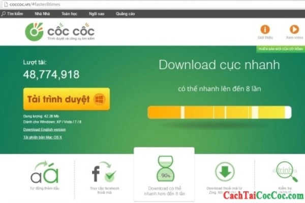 Phần mềm trình duyệt Cốc Cốc 